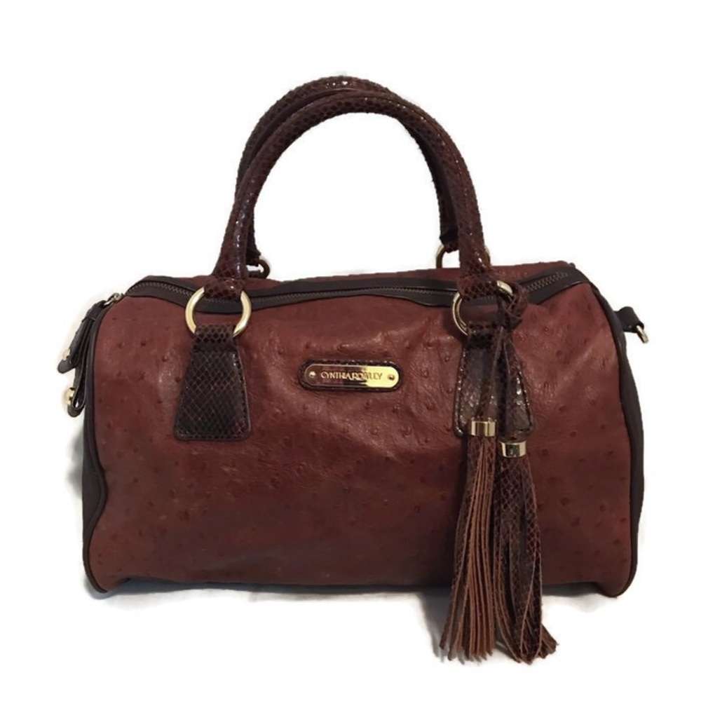 Cynthia Rowley Brown Ostrich Leather Satchel